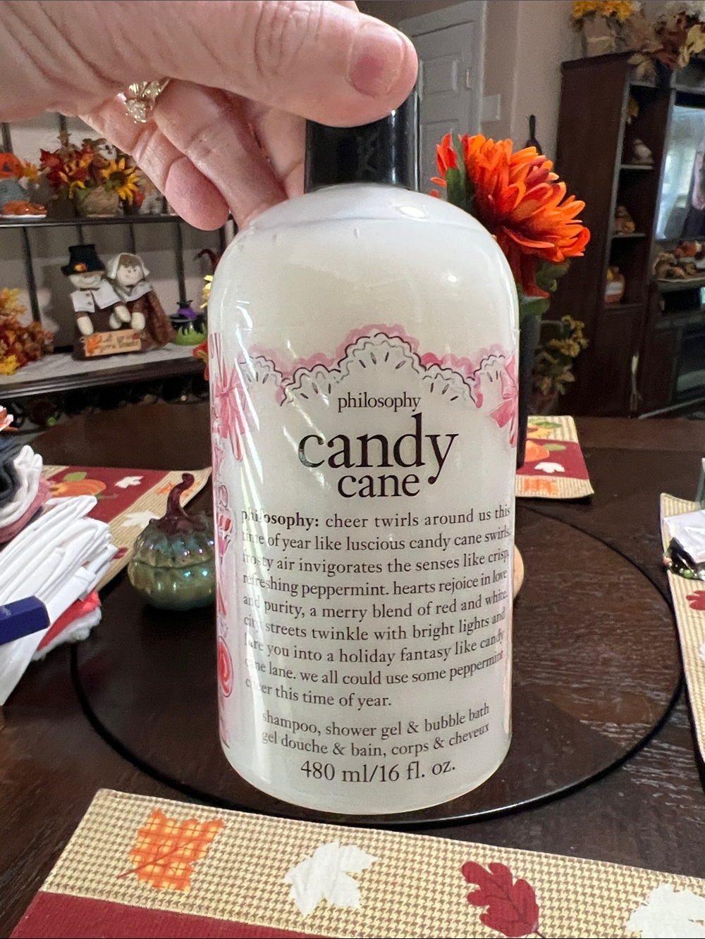 New philosophy Candy Cane Shower & Bubble Bath - White with Pink Accents